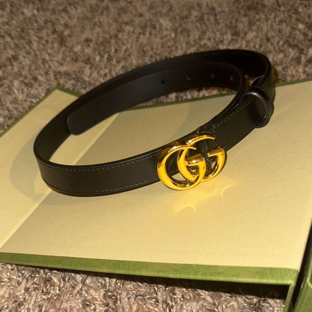 Gucci Black Belt  comes with Box with Cream Dust Bag